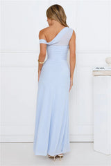 Bloom Baby Off Shoulder Maxi Dress Blue