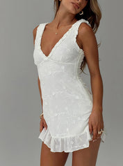 Feeling Alive Tie Back Mini Dress White