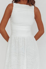 Dalayla Sleeveless Eyelet Maxi Dress White