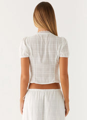 Sweet Lullaby Button Up Shirt - White