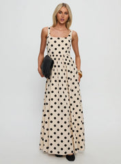 Cartmel Maxi Dress Cream / Polka Dot