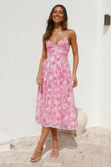 Fairytale Daydreams Midi Dress Pink