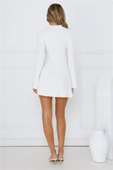 Autumn Luxe Long Sleeve Knit Dress White