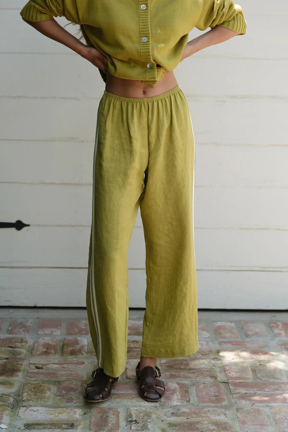 The Linen Crop Stripe Pant