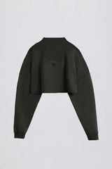 Acid Wash Cropped Sweatshirt in Ash