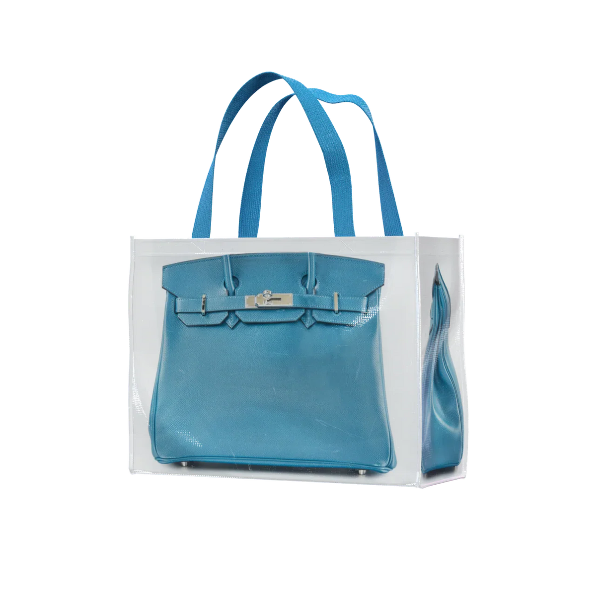 GroceryBags Creative imitation platinum bag printed woven bag cobalt blue fitness leisure bag