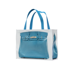 GroceryBags Creative imitation platinum bag printed woven bag cobalt blue fitness leisure bag