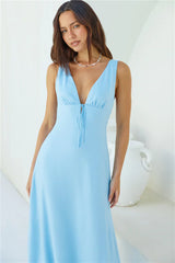 Vacation Time Linen Maxi Dress Blue